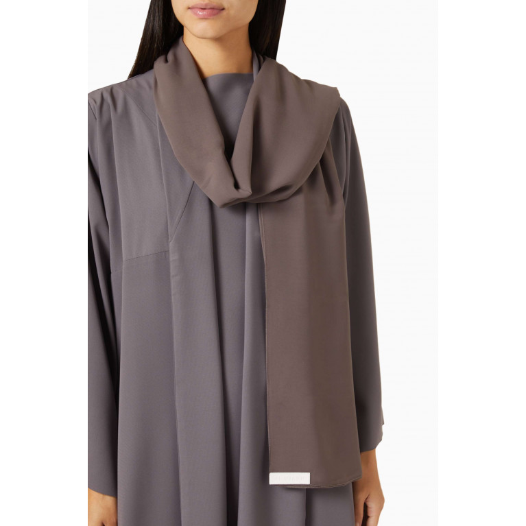 Al Mraikn - 3-piece Draped Abaya Set in Silk Purple
