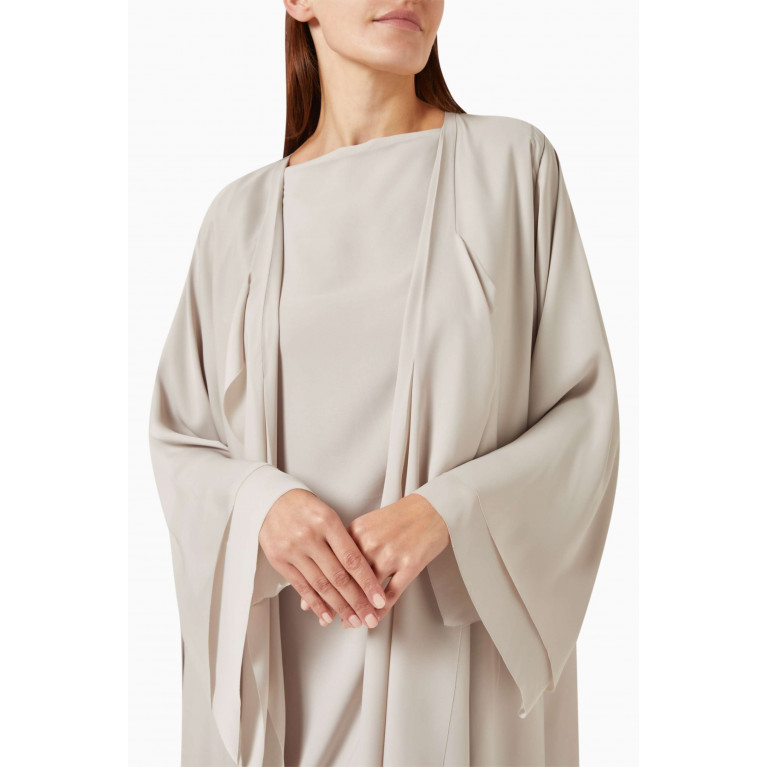 Al Mraikn - 3-piece Draped Abaya Set in Silk