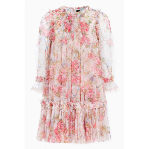 Needle & Thread - Floral Wreath Long-sleeve Dress in Recycled Tulle