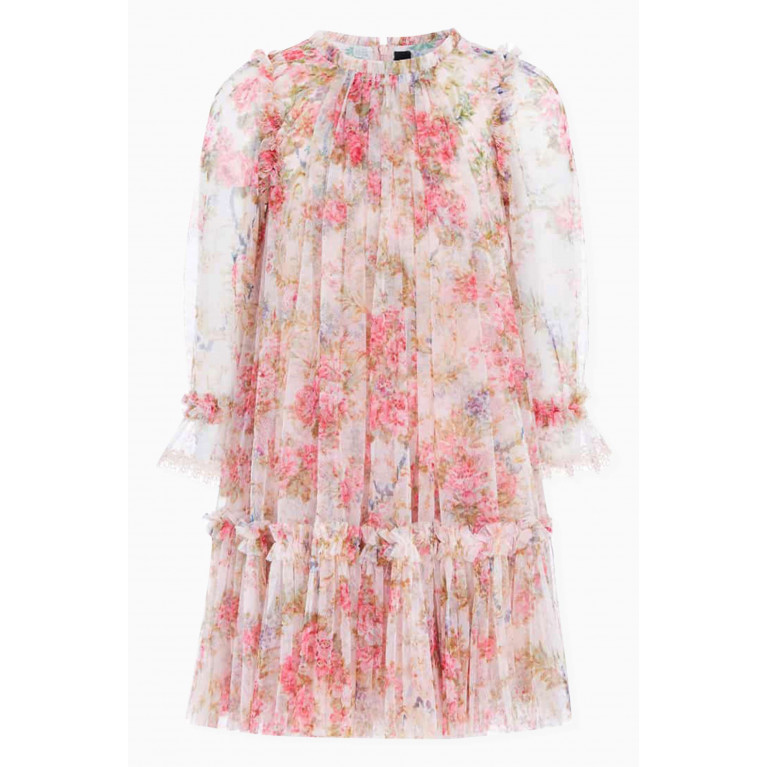 Needle & Thread - Floral Wreath Long-sleeve Dress in Recycled Tulle