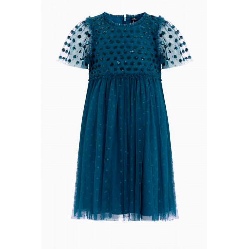 Needle & Thread - Thea Bodice Dress in Recycled Tulle Blue