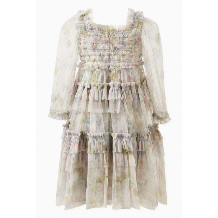 Needle & Thread - Floral Wreath Smocked Dress in Recycled Tulle