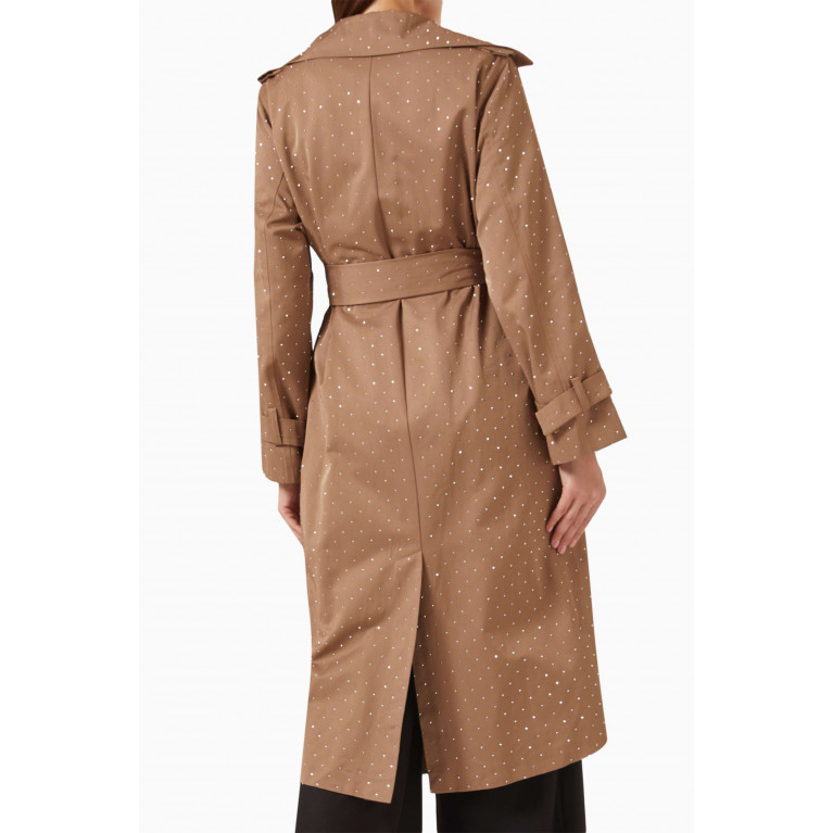Setre - Embellished Belted Coat Brown