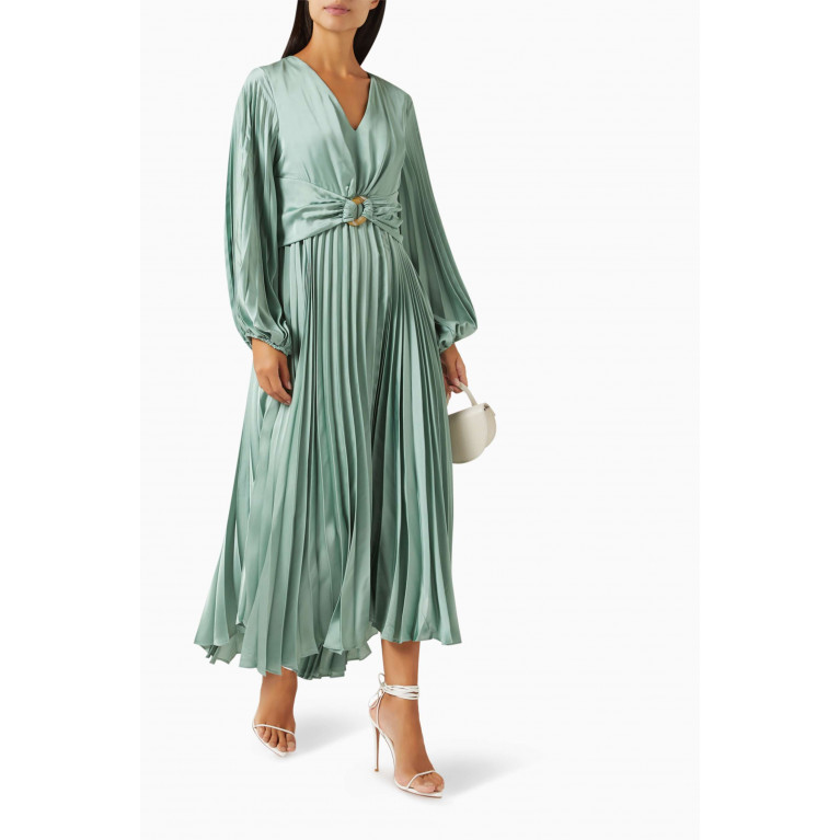 Setre - Pleated Midi Dress Green
