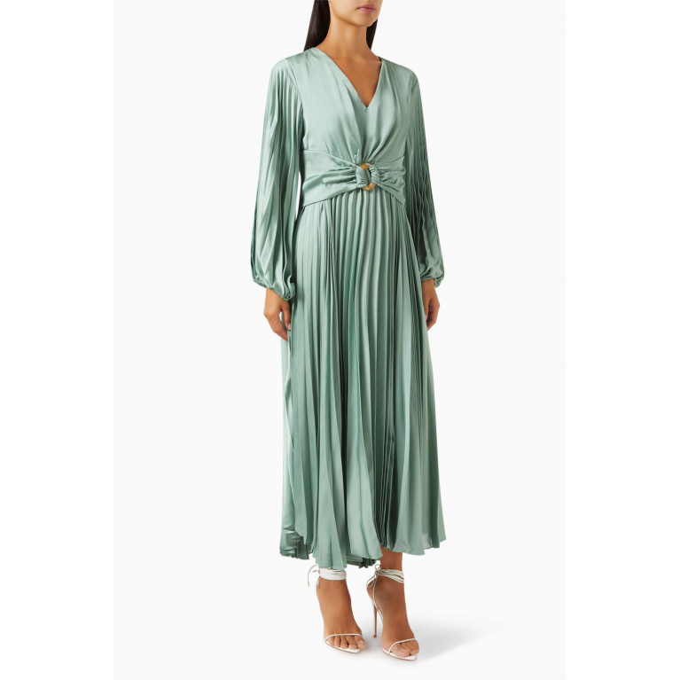Setre - Pleated Midi Dress Green