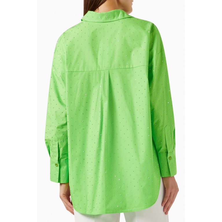 Setre - Embellished Shirt in Cotton-poplin Green