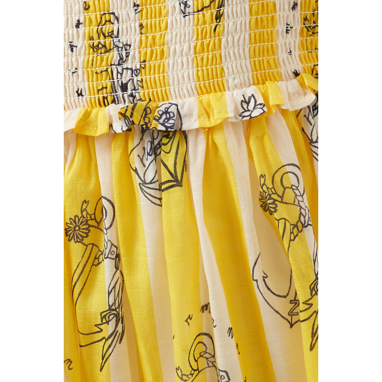 Zimmermann - Alight Shirred Midi Dress in Cotton