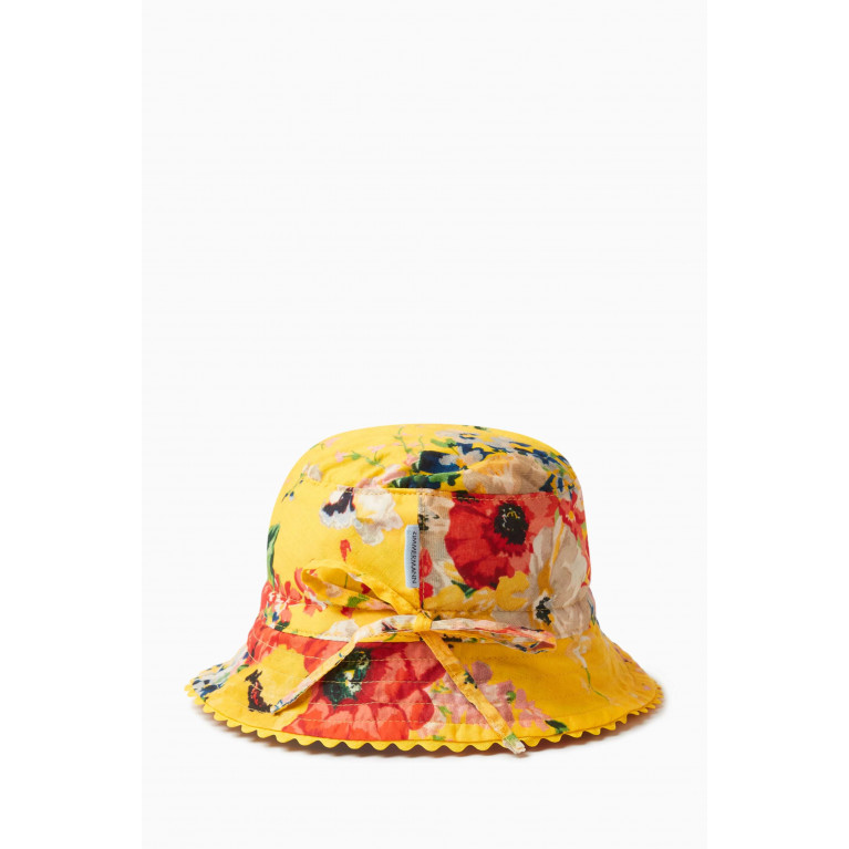Zimmermann - Floral-print Bucket Hat in Cotton Yellow