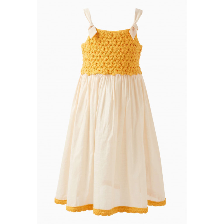 Zimmermann - Junie Floral Dress in Crochet Knit & Cotton