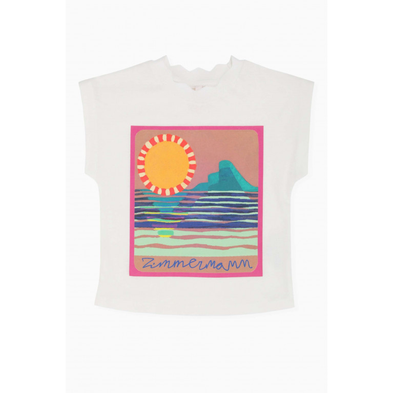 Zimmermann - Junie Graphic Logo Print T-shirt in Cotton