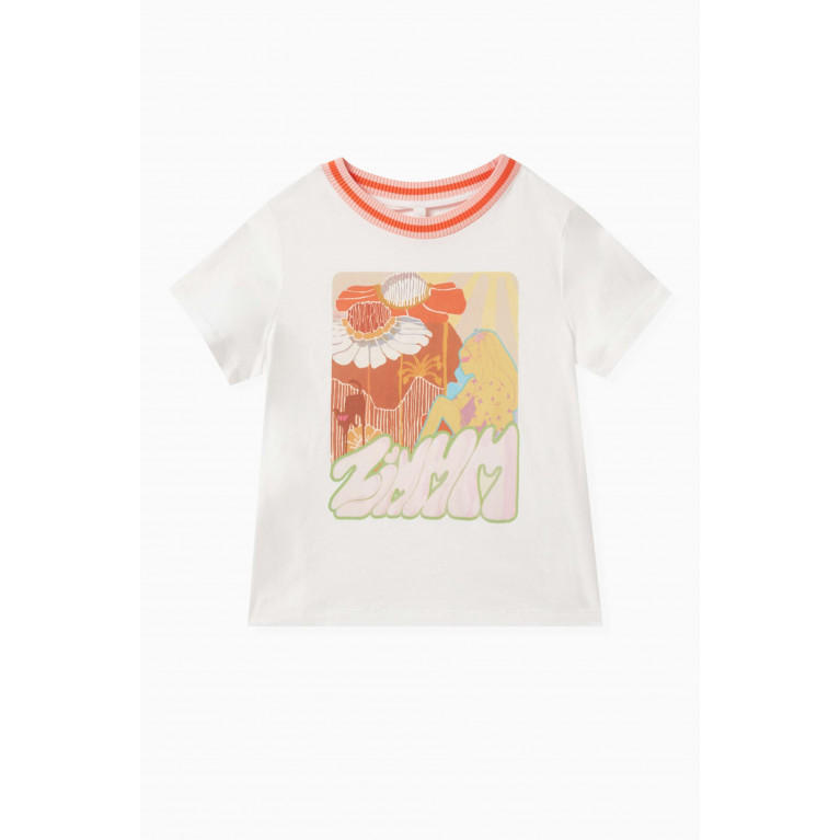 Zimmermann - Graphic Logo Print T-shirt in Linen-cotton Blend