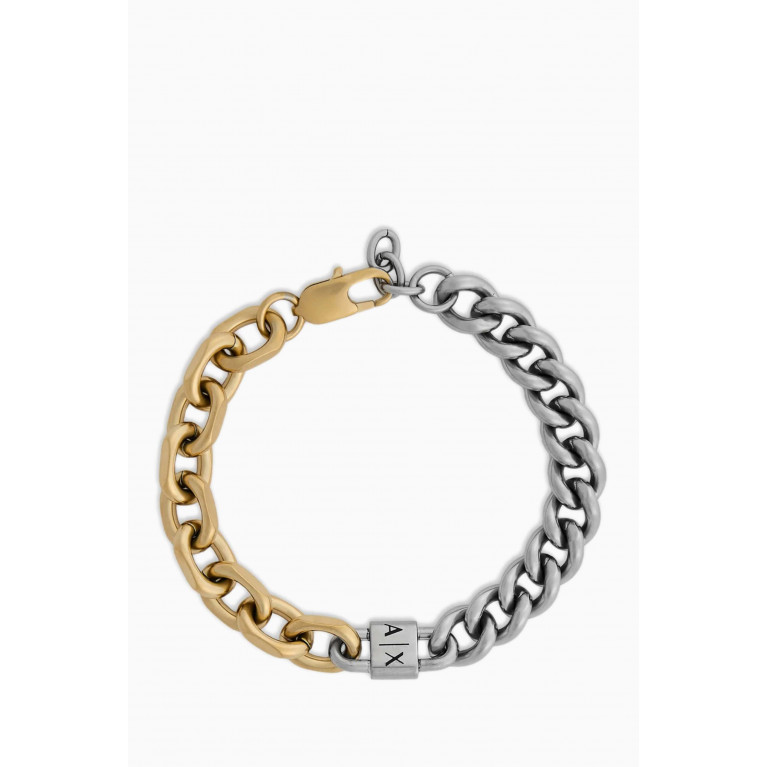 Armani Exchange - AX Logo Two-tone Chain Bracelet in Stainless Steel
