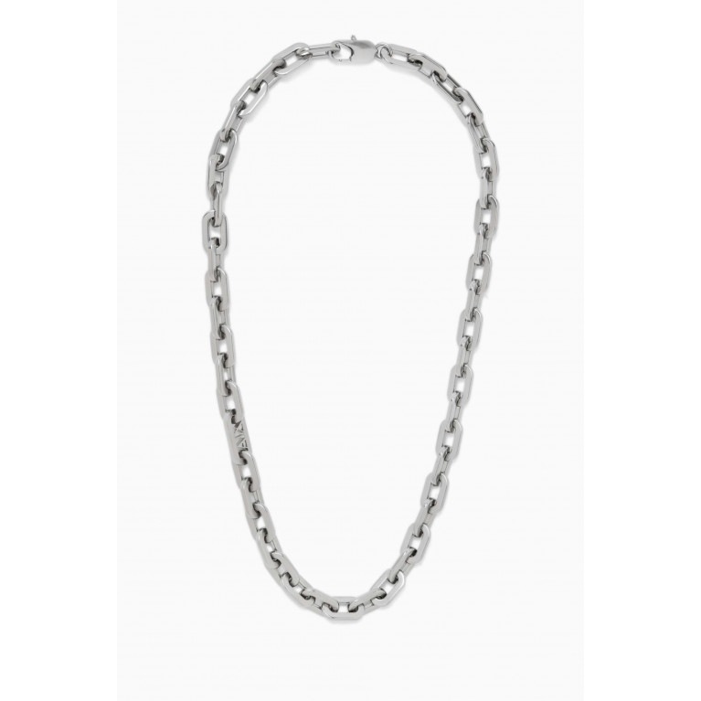 Armani Exchange - AX Logo Chain Necklace in Stainless Steel