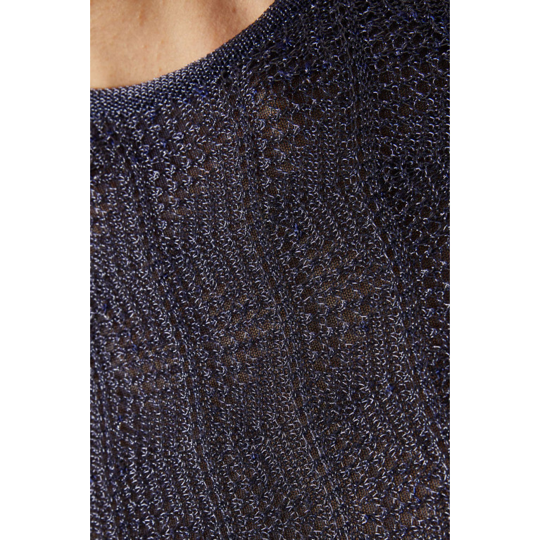 Giorgio Armani - Love Capsule Knitted Top in Striped Macrame Blue