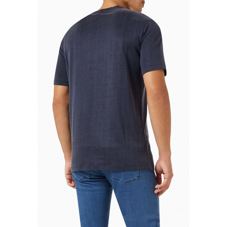 Giorgio Armani - Logo T-shirt in Cupro-cotton Blend Jersey Blue