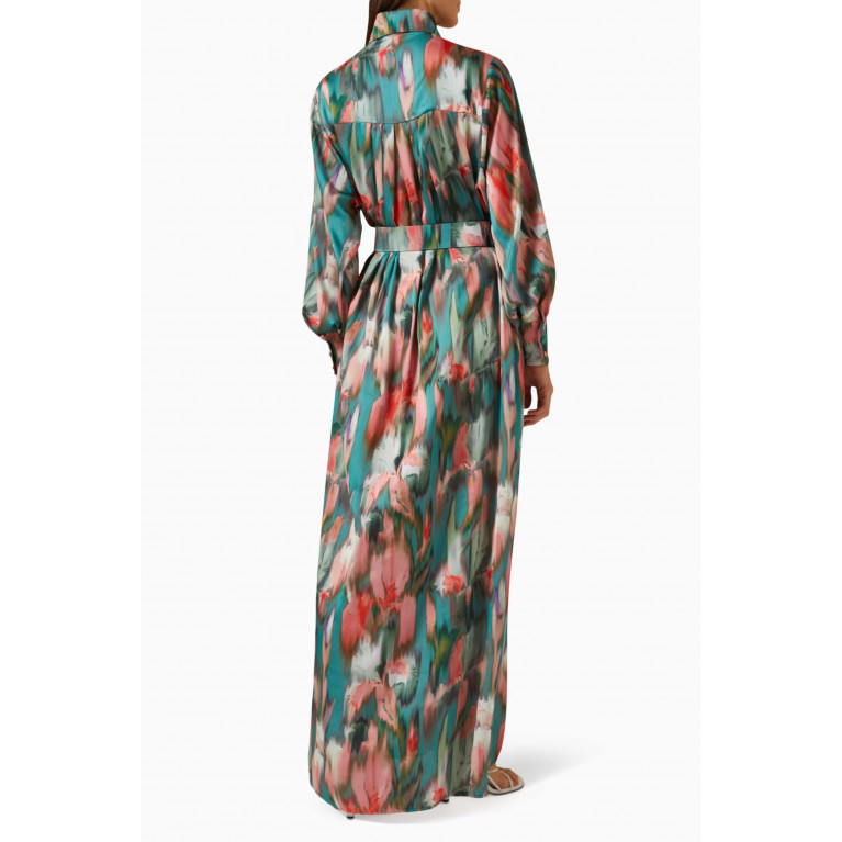 Latifa - Eley Printed Belted Maxi Dress