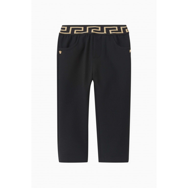 Versace - Logo Waistband Pants in Cotton-blend
