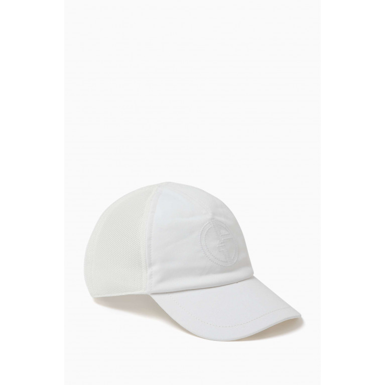Giorgio Armani - Tonal Logo Baseball Cap in Cotton White
