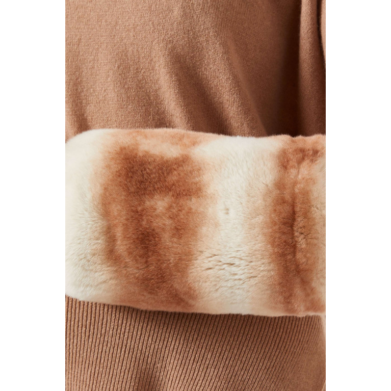 Izaak Azanei - Rabbit Fur Cuffs Sweater in Merino Cashmere-blend