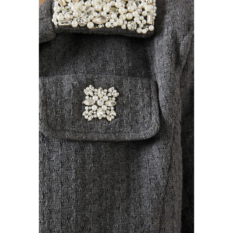 Izaak Azanei - Crystal-embellished Jacket in Cotton-knit