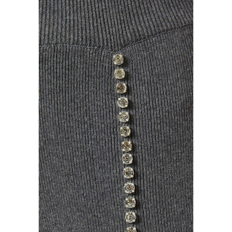 Izaak Azanei - Crystal-embellished Stirrup Leggings in Cotton-knit