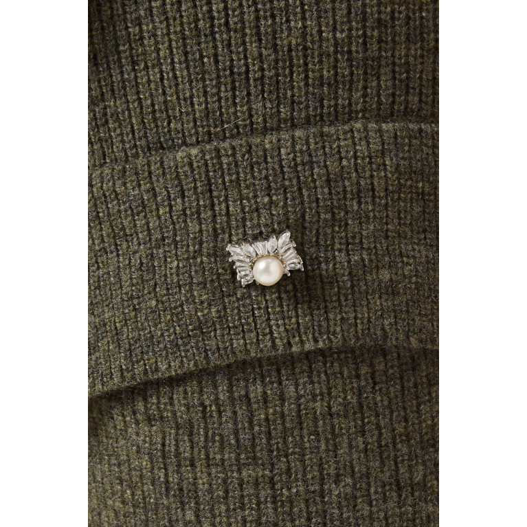 Izaak Azanei - Embellished Cargo Pants in Wool-cashmere Knit