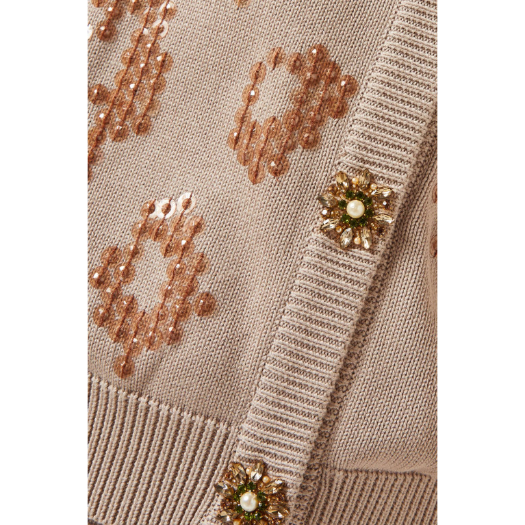 Izaak Azanei - Embellished Cardigan in Cotton-knit