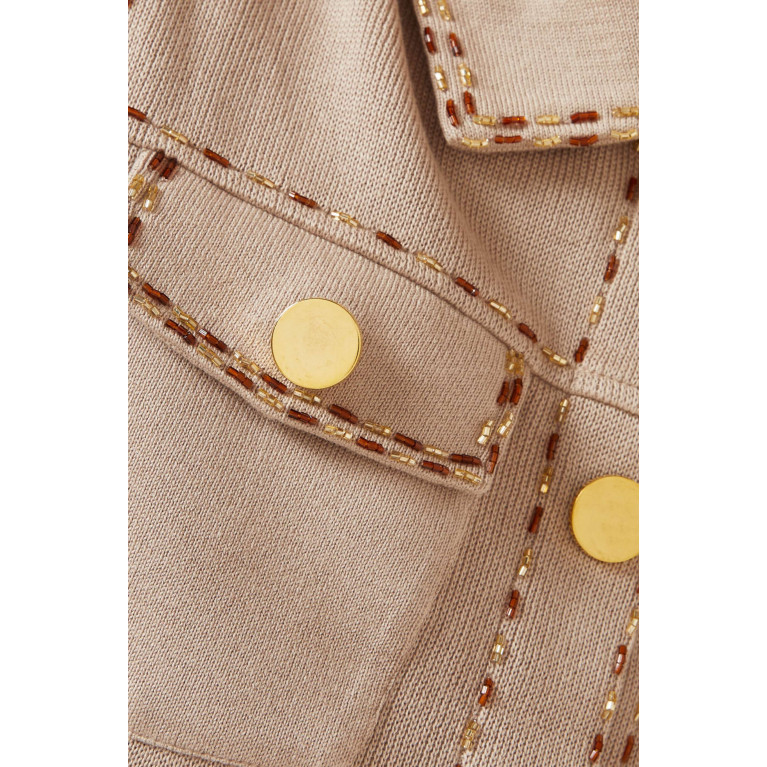 Izaak Azanei - Embellished Collar Waistcoat in Cotton