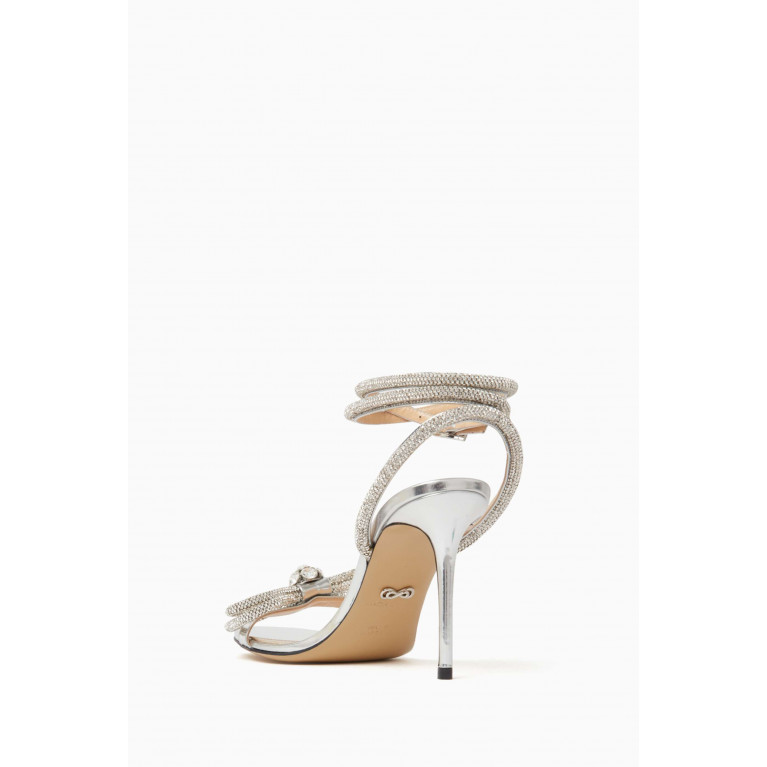 Mach&Mach - Double Bow 95 Sandals in Metallic Leather