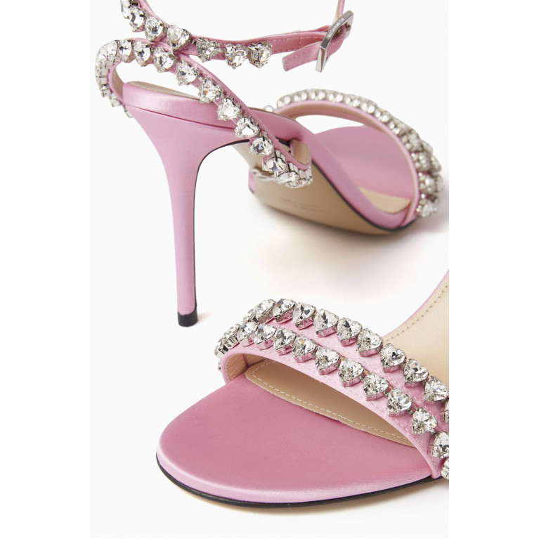 Mach&Mach - Audrey 95 Crystal-embellished Sandals in Satin