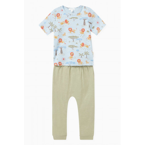 Purebaby - 2-piece Lion-print Comfy T-shirt & Pants Set