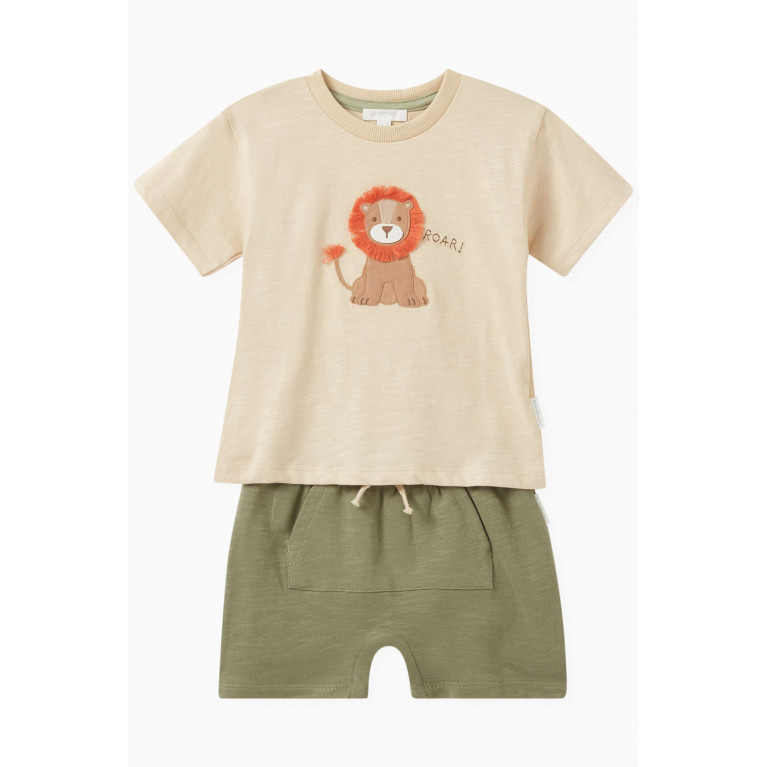 Purebaby - 2-piece Hungry Lion T-shirt & Shorts Set