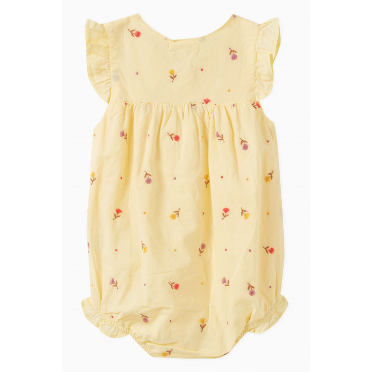 Purebaby - Floral-embroidered Bodysuit in Organic Cotton