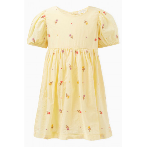 Purebaby - Floral-embroidered Dress in Organic Cotton