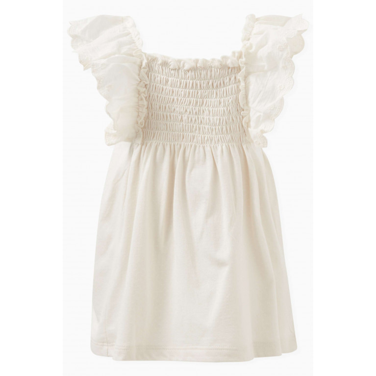 Purebaby - Embroidered Ruffle Top in Organic Cotton-jersey