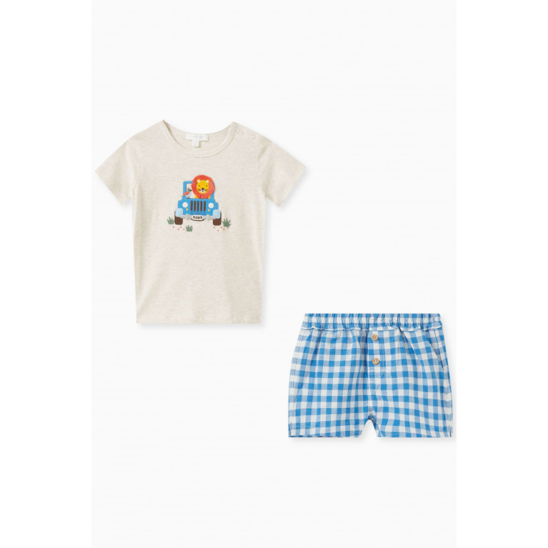 Purebaby - Graphic-print T-shirt & Shorts Set in Organic Cotton