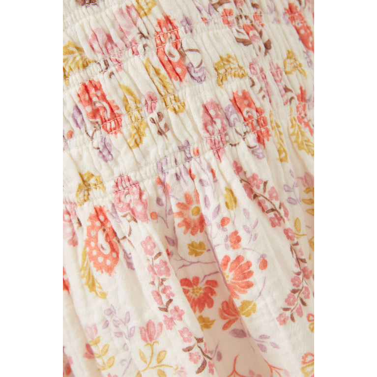Purebaby - Paisley-print Shirred Dress in Organic Cotton-muslin