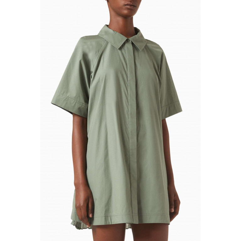 Simkhai - Blanche Mini Shirt Dress in Cotton Green