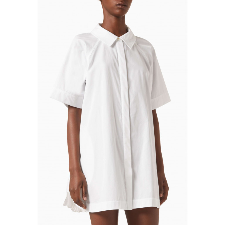 Simkhai - Blanche Mini Shirt Dress in Cotton White