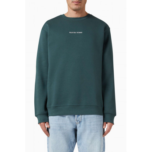 Selected Homme - Logo Sweatshirt in Recycled Cotton Blend