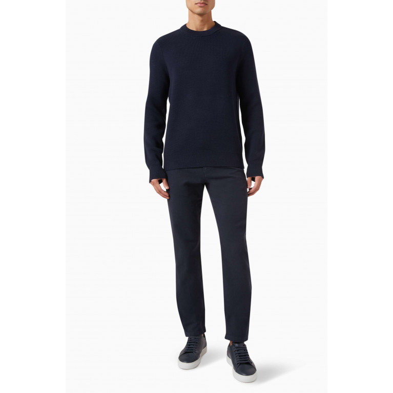 Selected Homme - Classic Sweatshirt in Organic Cotton Knit Blue