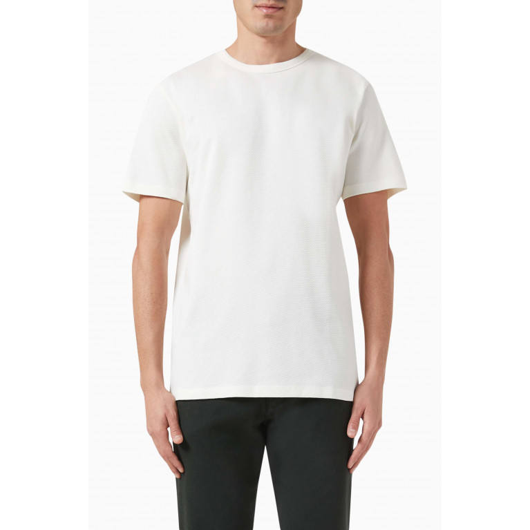 Selected Homme - Textured T-shirt in Cotton Piqué Neutral