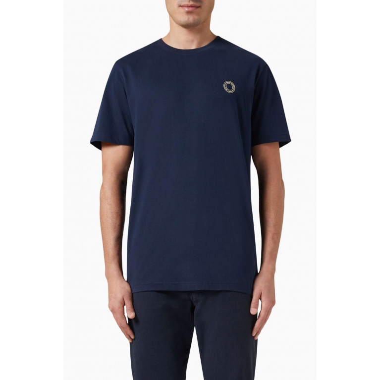 Selected Homme - Logo T-shirt in Cotton Blue