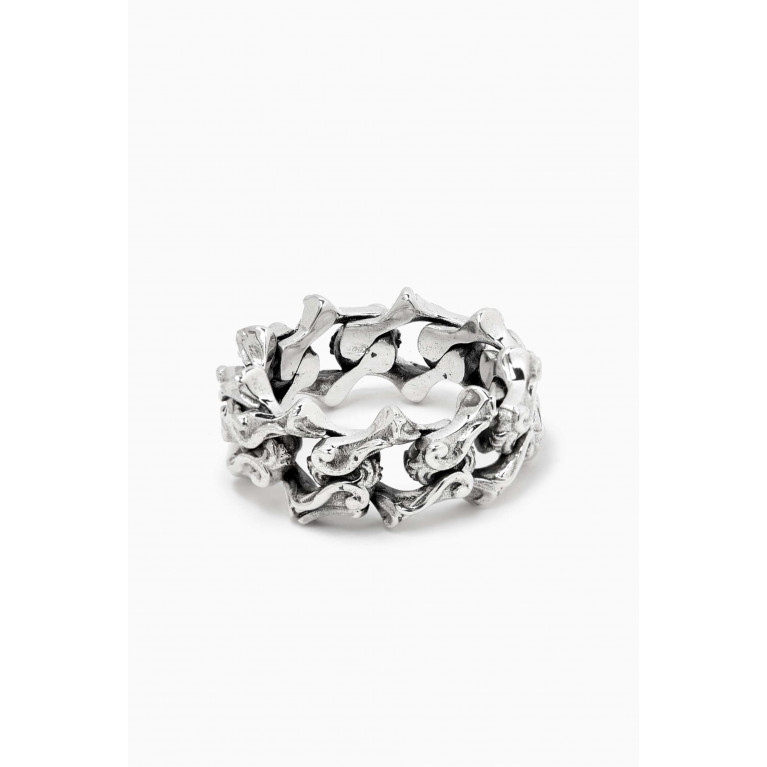 Emanuele Bicocchi - Arabesque Sharp Link Chain Ring in 925 Sterling Silver