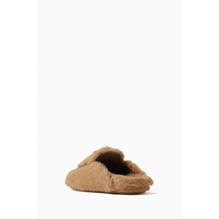 Max Mara - Teddy Mules in Cashmere and Leather