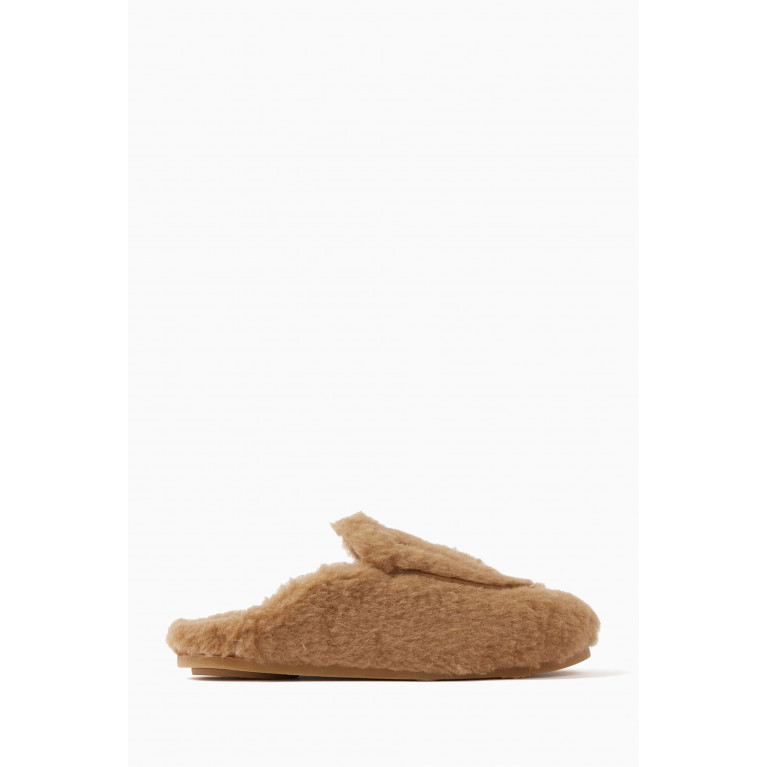 Max Mara - Teddy Mules in Cashmere and Leather