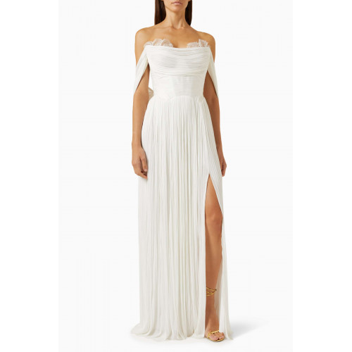 Maria Lucia Hohan - Sharon Lace-trim Maxi Gown in Silk Tulle