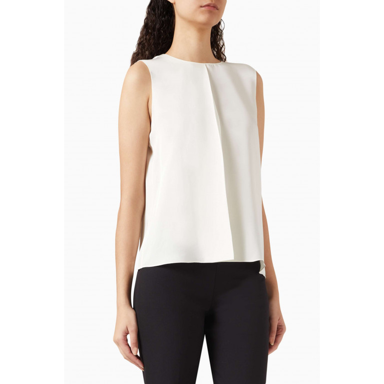 Theory - Straight-Fit Sleeveless Blouse in Silk Neutral