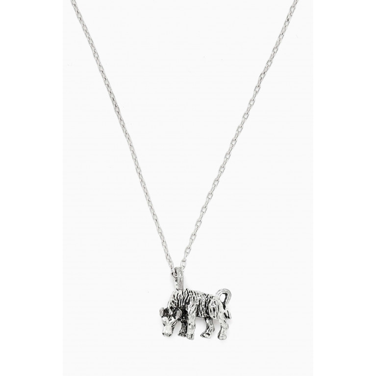 The Monotype - Taurus Zodiac Pendant Necklace in Silver-tone Brass