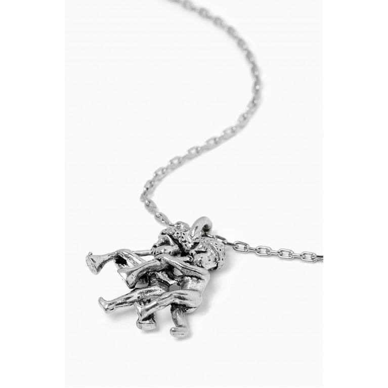 The Monotype - Gemini Zodiac Pendant Necklace in Silver-tone Brass